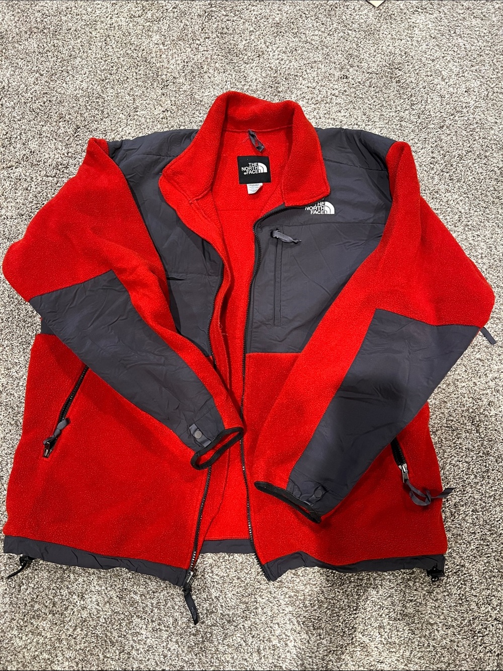 The North Face Men’s Red and Gray Outdoor Fleece Jacket